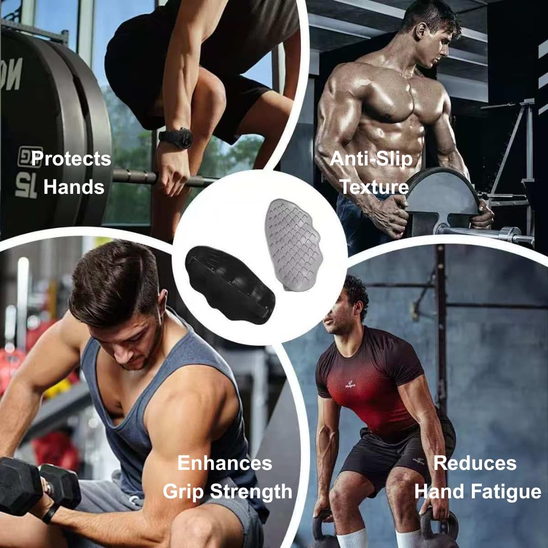 Non-Slip Silicone Gym Hand Grips – Ergonomic Weightlifting Gloves for Men & Women, Fingerless Palm Protectors for Dumbbells, Barbells, Pull-Ups – Anti-Slip Workout Lifting Grip